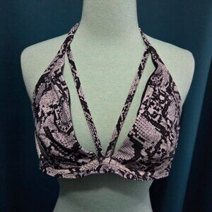 Snakeskin Halter Bikini Top - Size 14